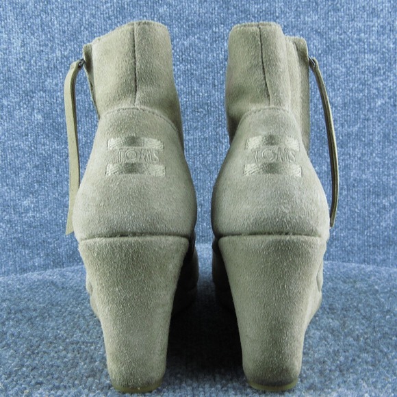 TOMS Women Ankle Boots Brown Suede Zip Size 8 Medium - Picture 4 of 9